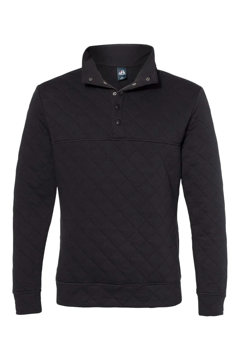 Sweat-shirt à quart de boutonnage matelassé pour hommes J America - Noir
