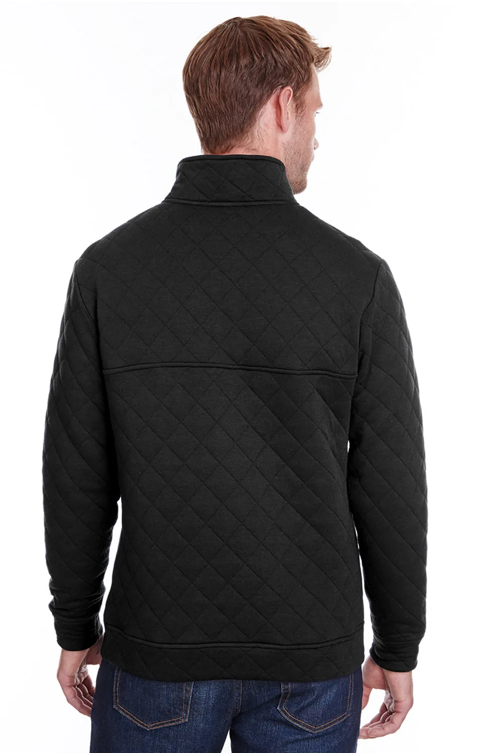 Sweat-shirt à quart de boutonnage matelassé pour hommes J America - Noir