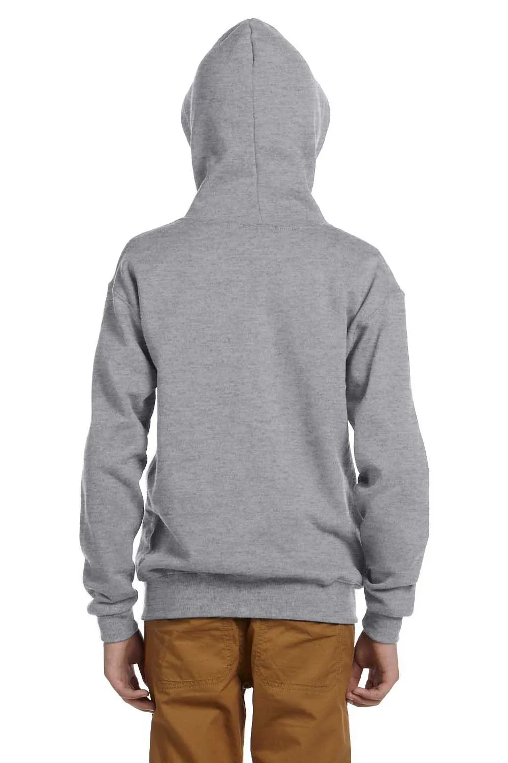 Jerzees Sweat à capuche en polaire résistante aux pilules pour jeunes avec fermeture éclair complète et poches - Gris Oxford