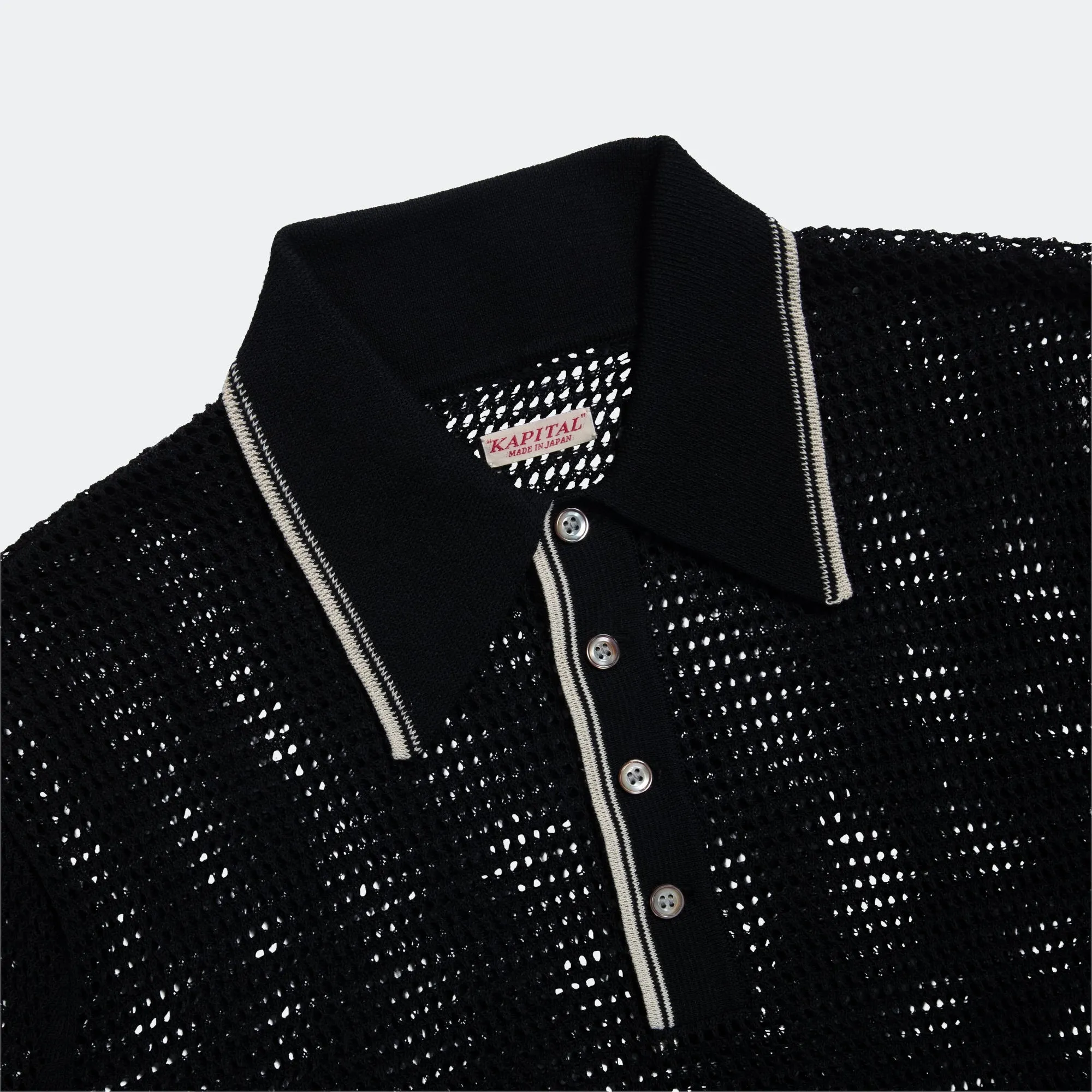 Kapital Clothing Polo en maille 12G CAROL - Noir