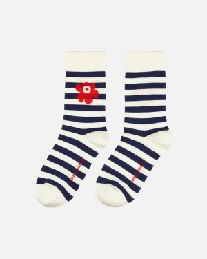 Kioski Kasvaa Tasaraita Unikko One Socks Clothing_Marimekko