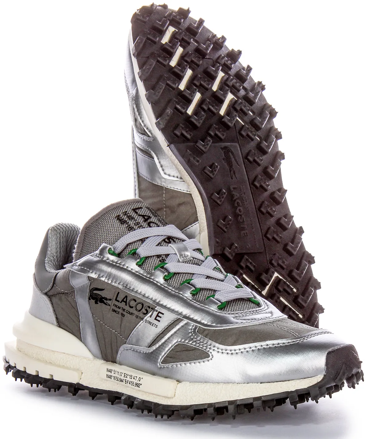 Chaussures Lacoste Elite Active en gris argent pour hommes
