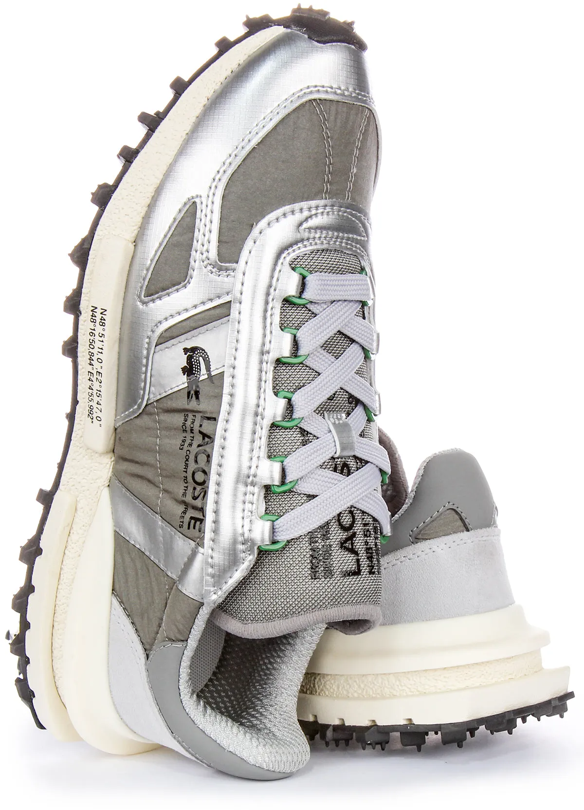 Chaussures Lacoste Elite Active en gris argent pour hommes