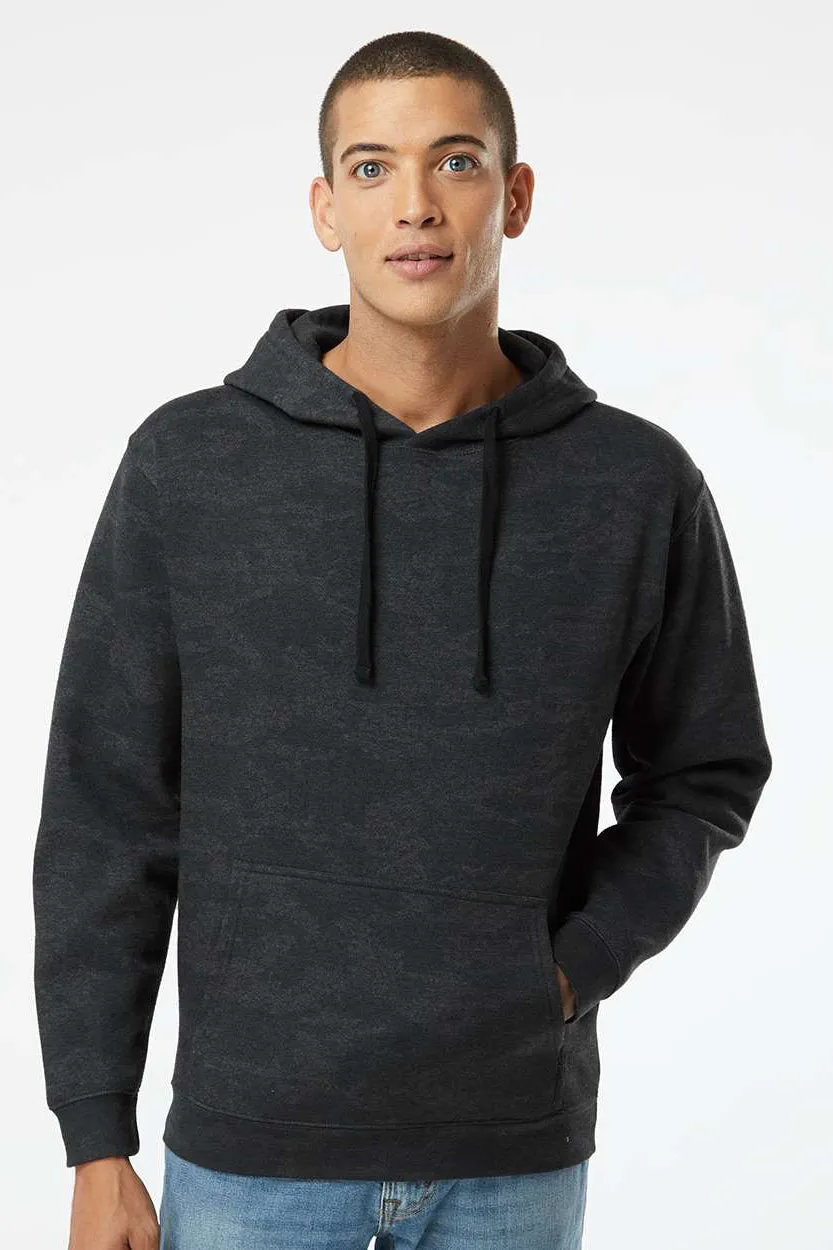 LAT Sweat à capuche en polaire surélevé pour hommes avec poche kangourou - Camouflage tempête