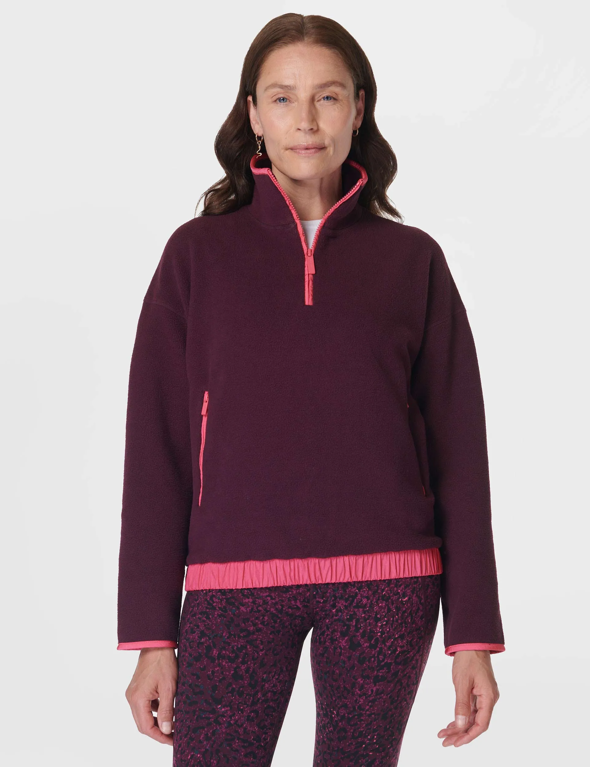 Pull Mallow à demi-zippé - Cerise Violette Minuit