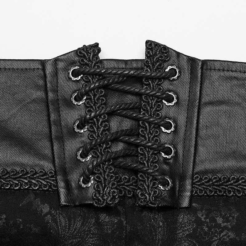 Pantalons Gothiques pour Homme en Simili Cuir et Jacquard
