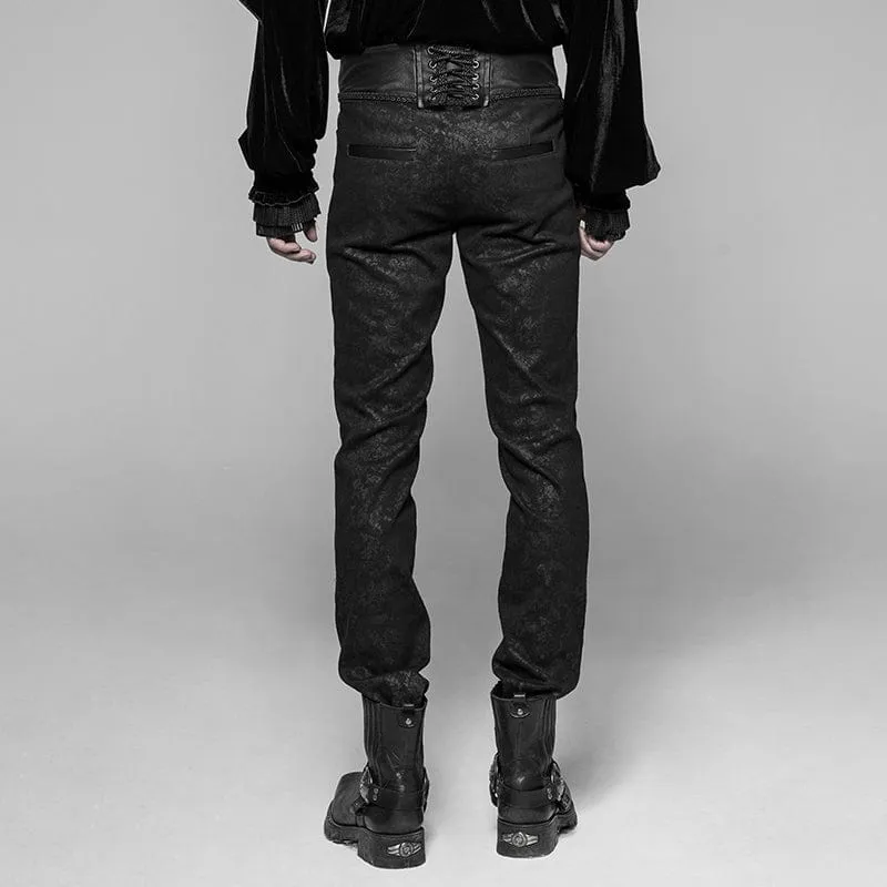 Pantalons Gothiques pour Homme en Simili Cuir et Jacquard