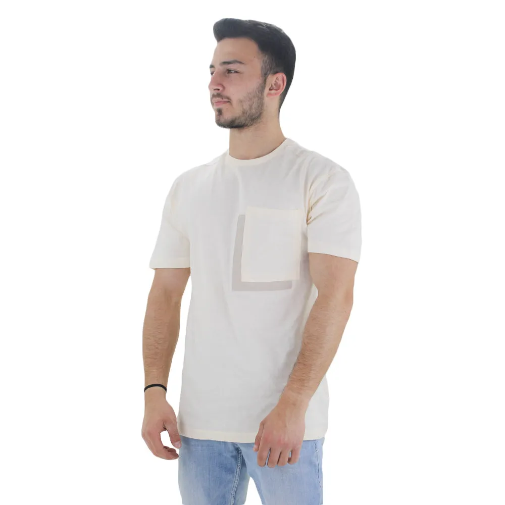 T-shirt pour homme à poche latérale, Beige