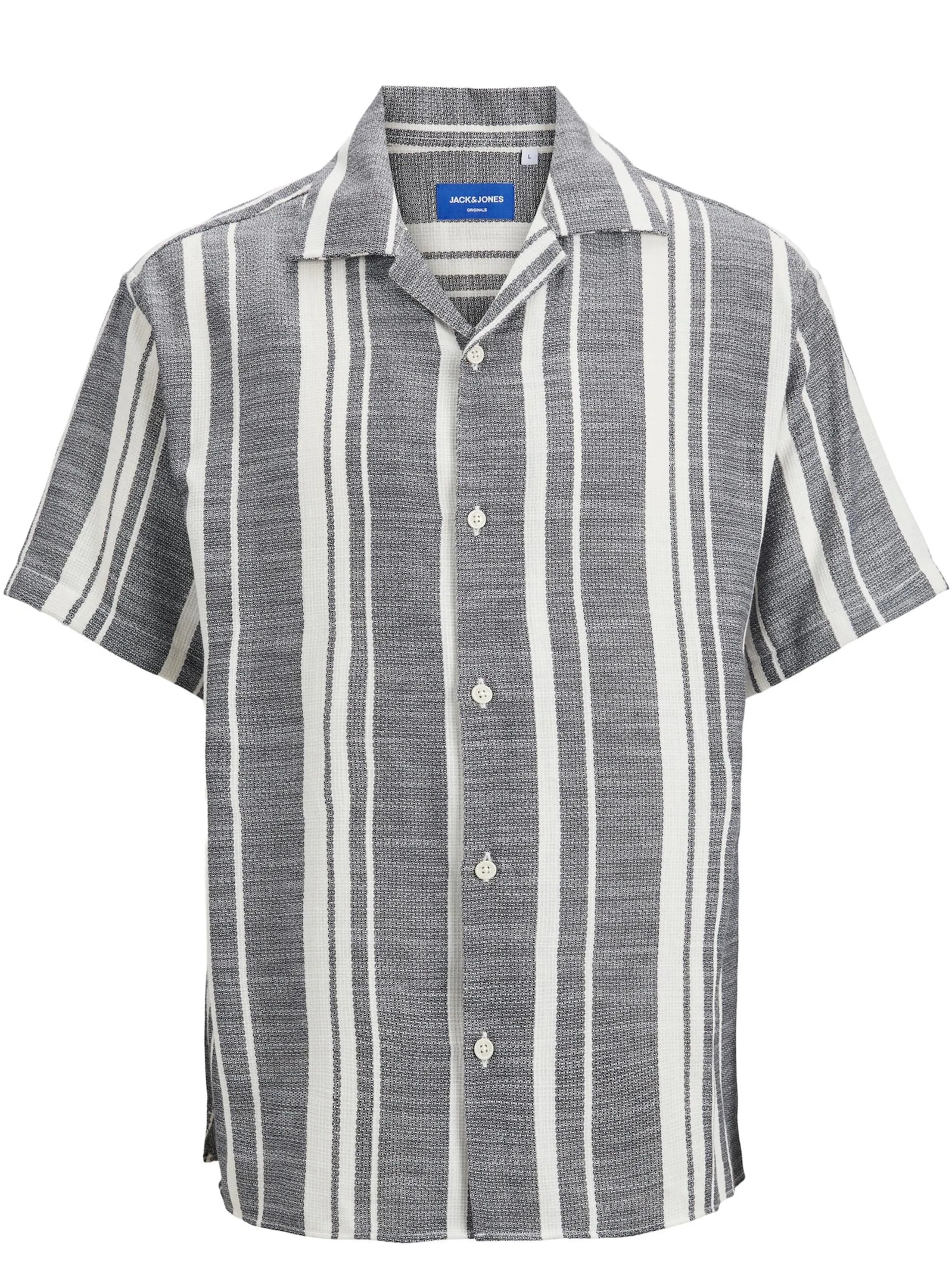 Chemise habillée rayée texturée pour homme, Noir/Blanc cassé