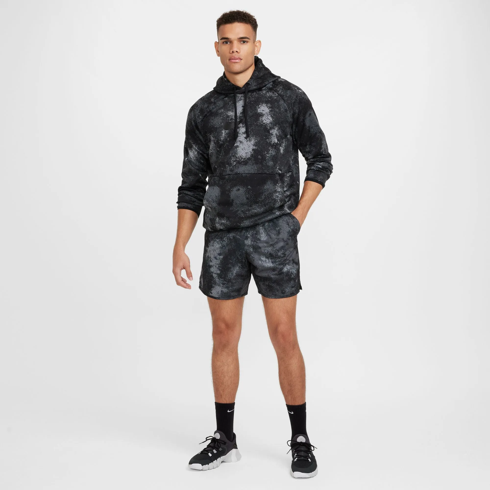 Short de Fitness Camouflage Total pour Homme 7 Pouces Non Doublé