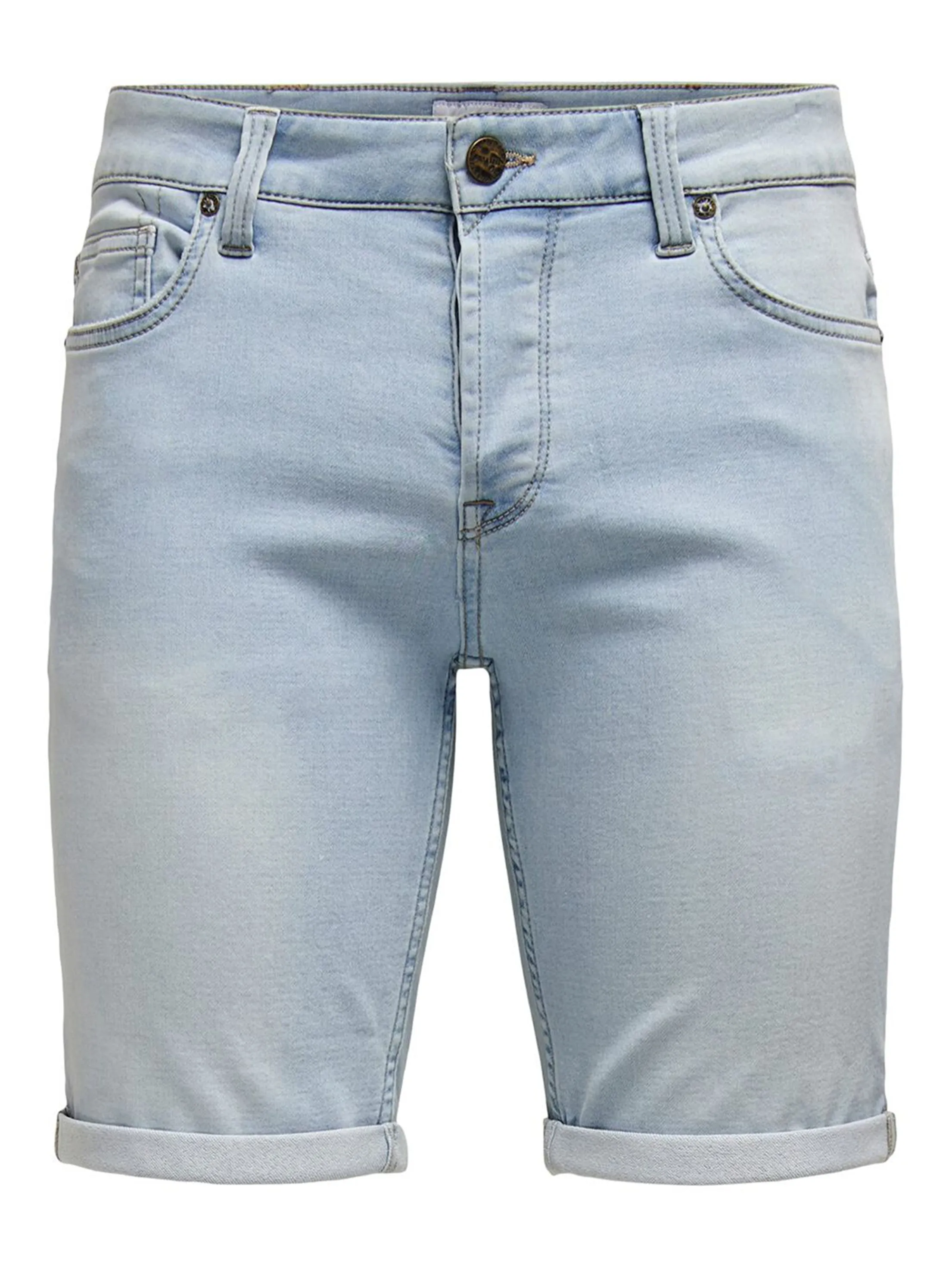 Short en denim lavé pour homme, Bleu clair