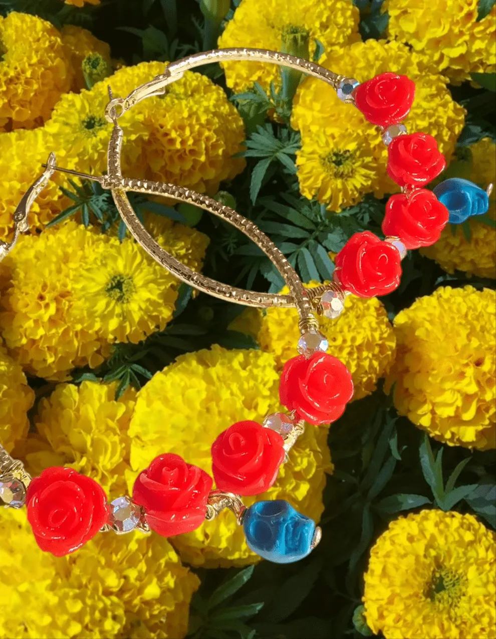 Boucles d'oreilles cerceau floral Muertos