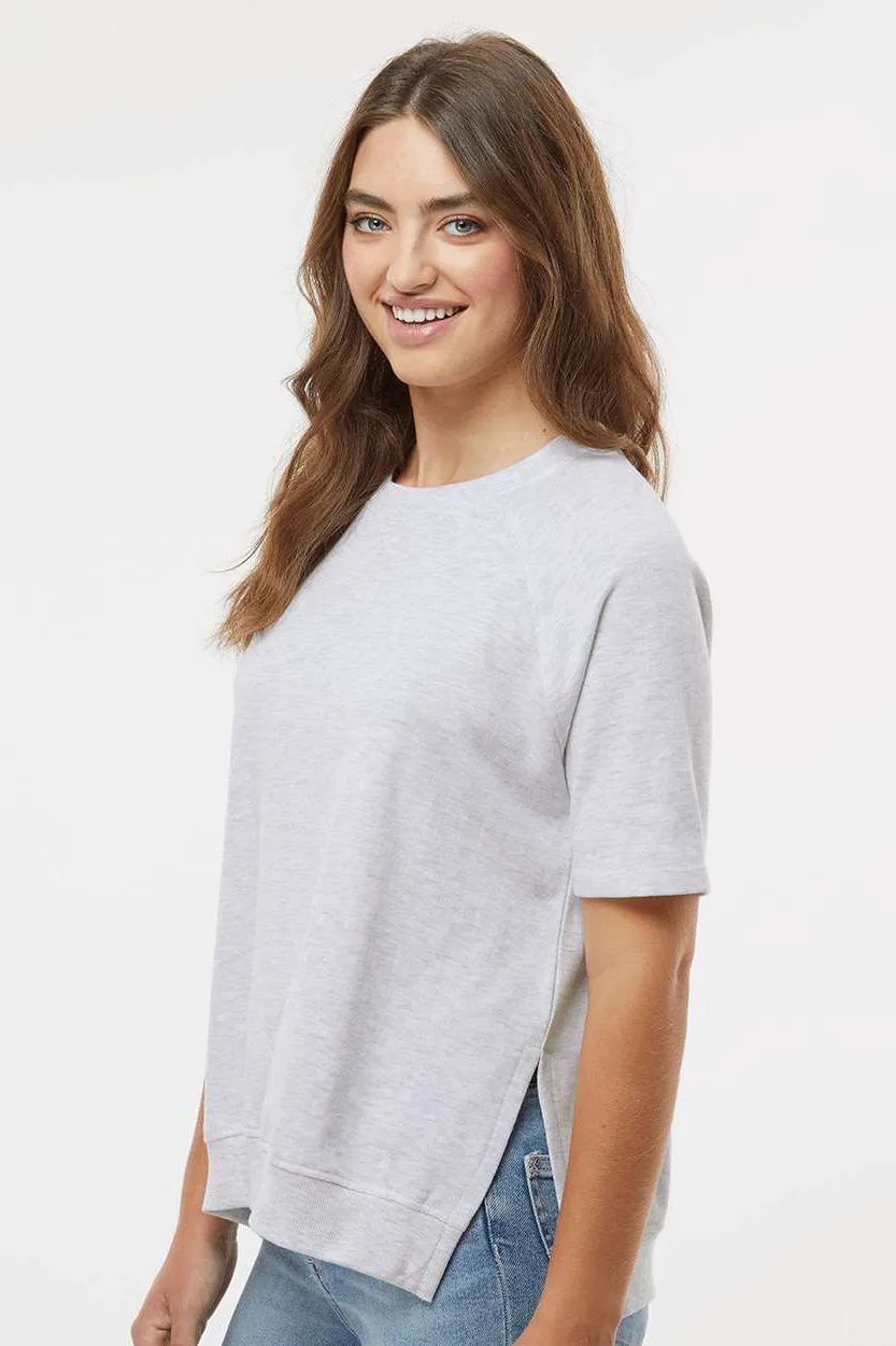 MV Sport Sweat à capuche femme manches courtes en French Terry - Gris cendre