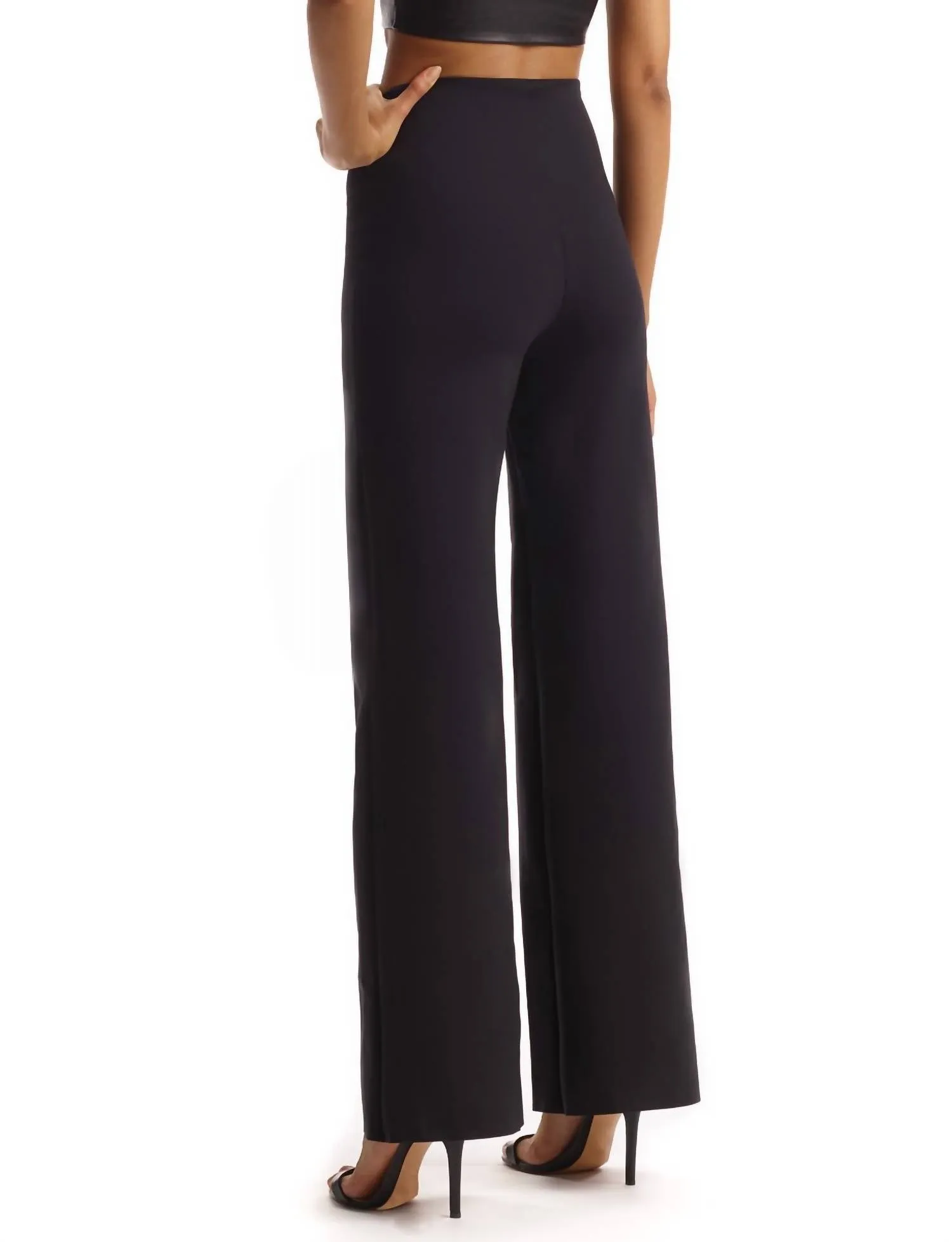 Pantalon large en néoprène noir