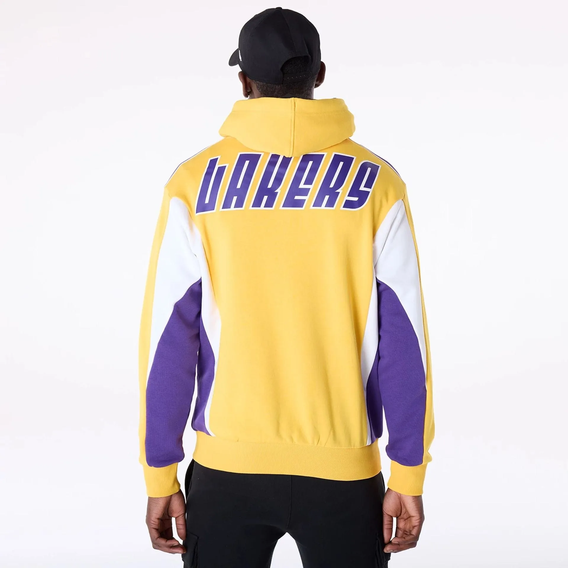 Sweats à capuche et pulls à capuche New Era LA Lakers NBA Graphique Jaune Pull à capuche surdimensionné