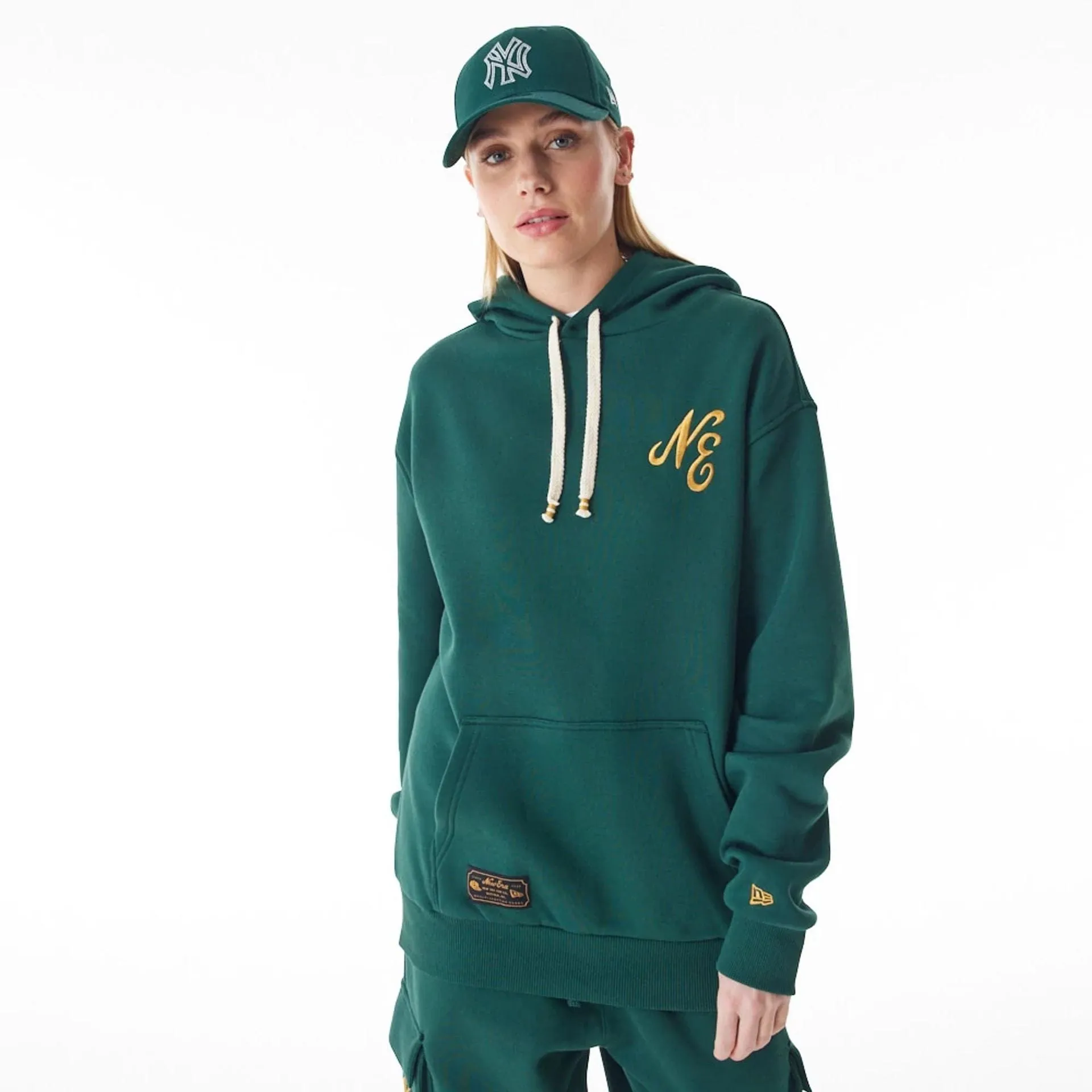 Sweats à capuche et pulls à capuche New Era Pull à capuche oversize vert foncé avec logo script New Era