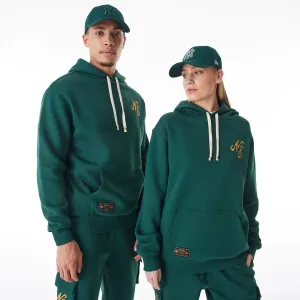 New Era Sweatshirts And Hoodies New Era Script Logo Dark Green Oversized Pullover Hoodie