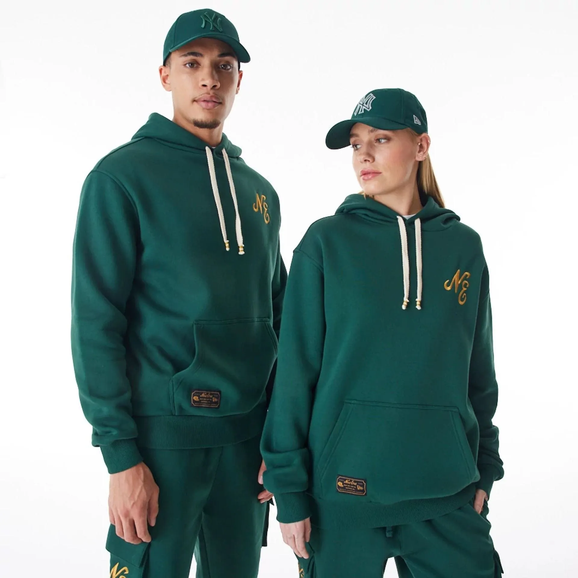Sweats à capuche et pulls à capuche New Era Pull à capuche oversize vert foncé avec logo script New Era