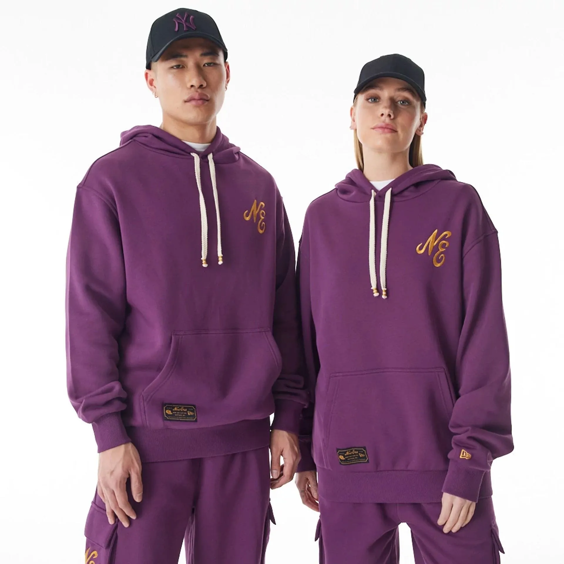 Sweats à capuche et pulls New Era Pull à capuche oversize avec logo script New Era en violet foncé