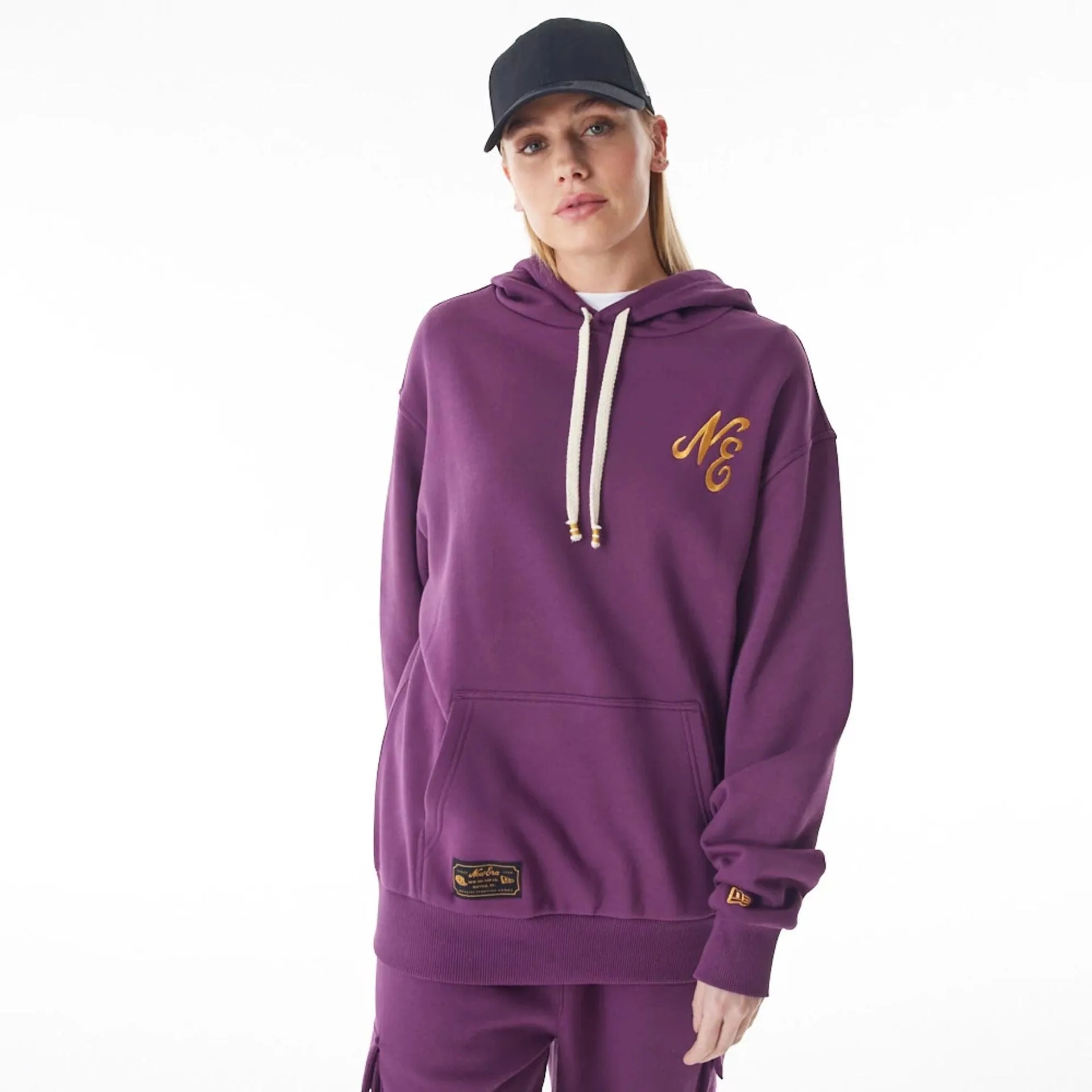 Sweats à capuche et pulls New Era Pull à capuche oversize avec logo script New Era en violet foncé
