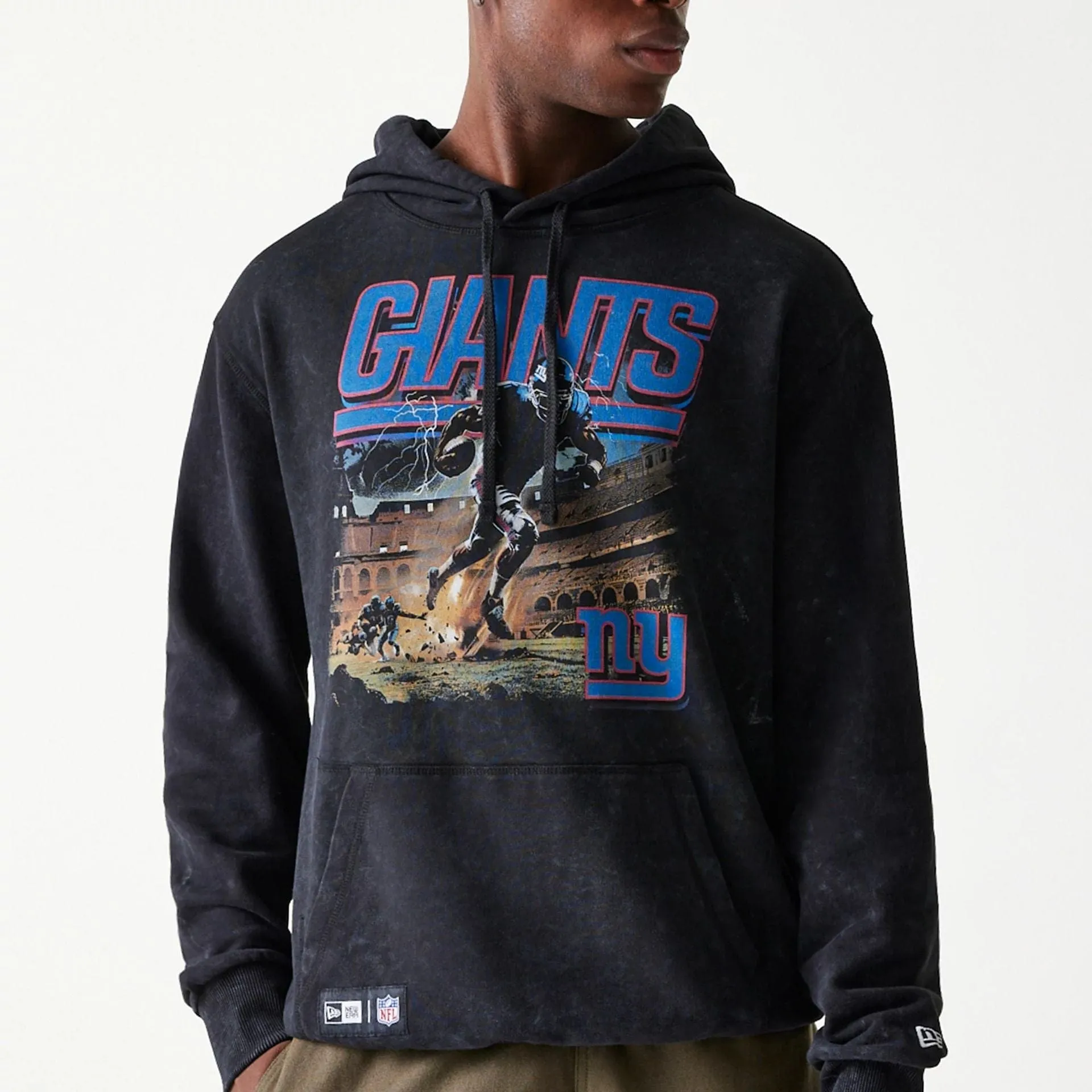 Sweats à capuche et pulls New Era New York Giants NFL Matchs Vêtements premium Pull à capuche noir surdimensionné