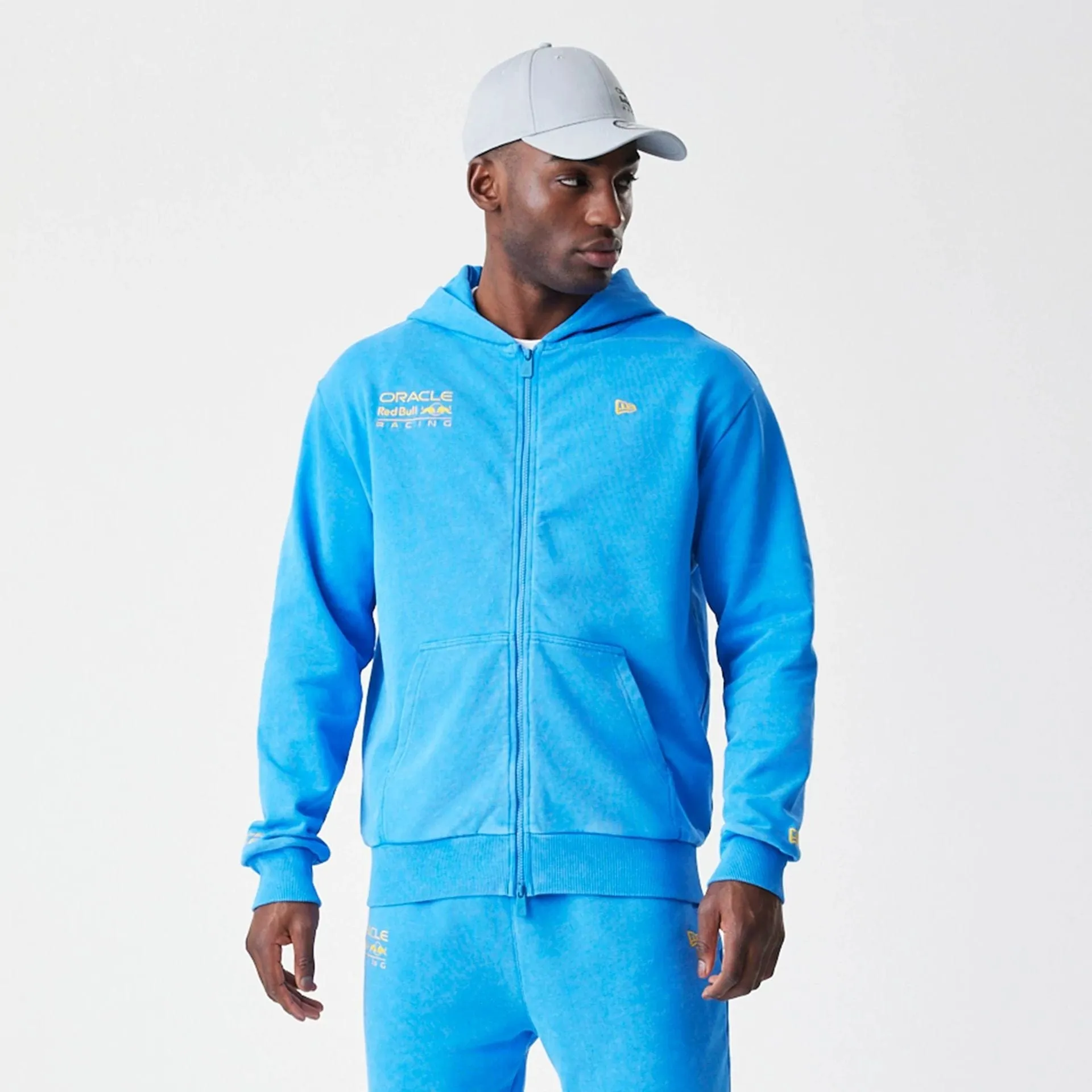 Sweats à capuche et pulls à capuche New Era Red Bull Racing Bleu Survêtement à capuche oversize avec fermeture éclair complète