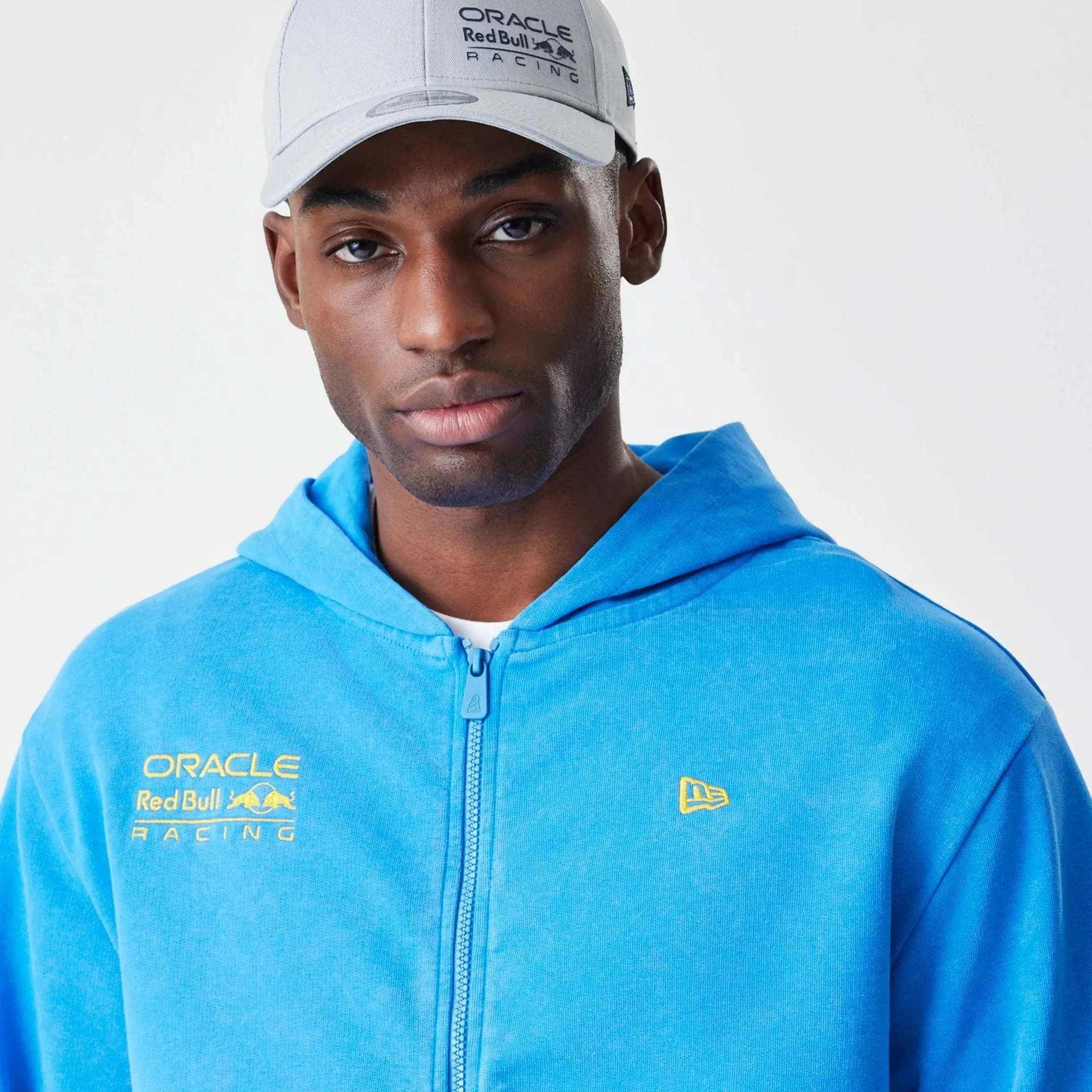Sweats à capuche et pulls à capuche New Era Red Bull Racing Bleu Survêtement à capuche oversize avec fermeture éclair complète