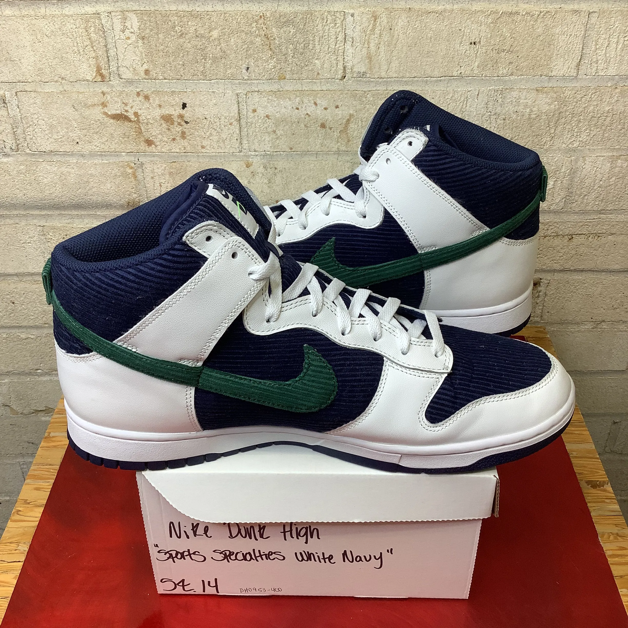 NIKE DUNK HIGH SPORTS SPECIALTIES BLANC MARINE TAILLE 14 DH0953-400