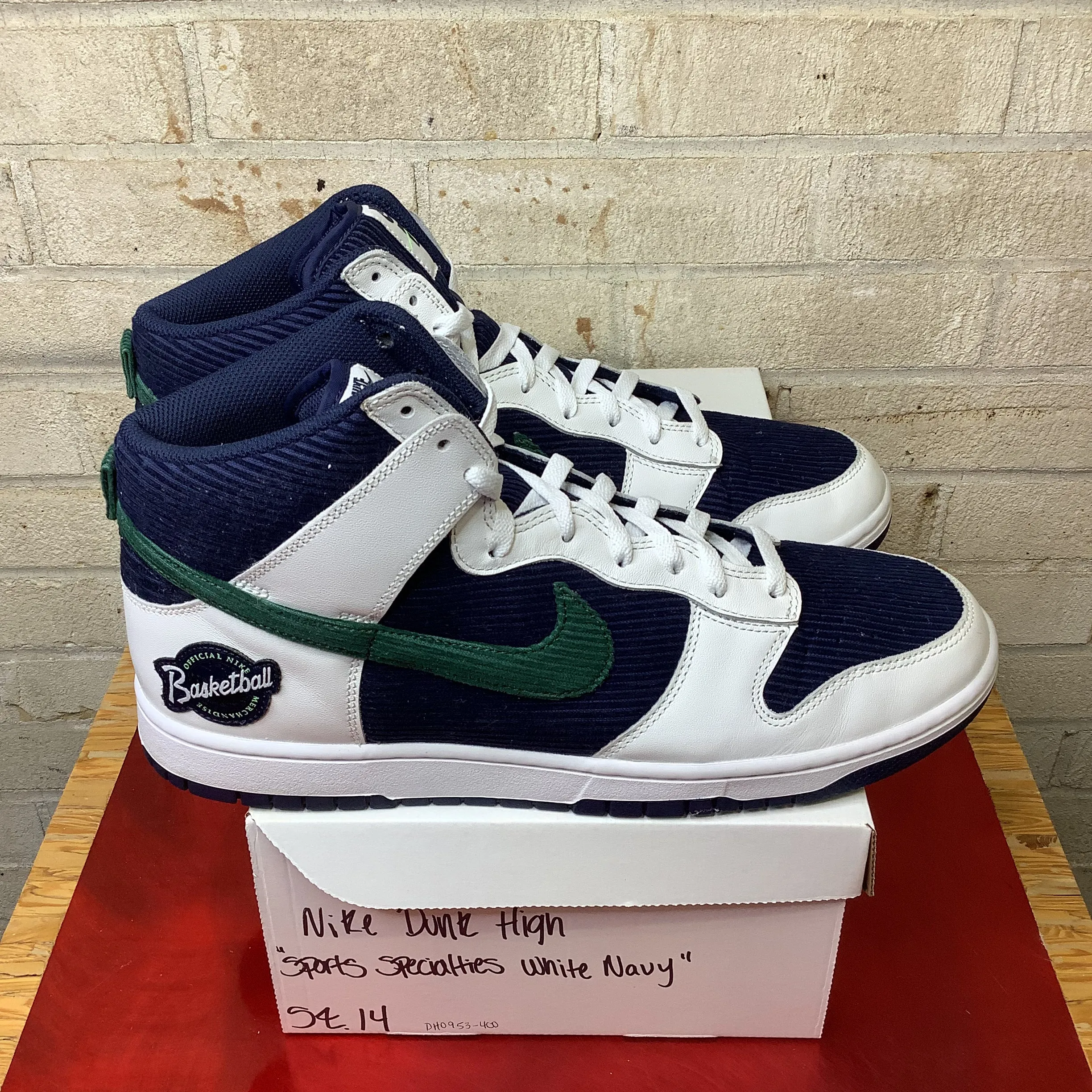 NIKE DUNK HIGH SPORTS SPECIALTIES BLANC MARINE TAILLE 14 DH0953-400
