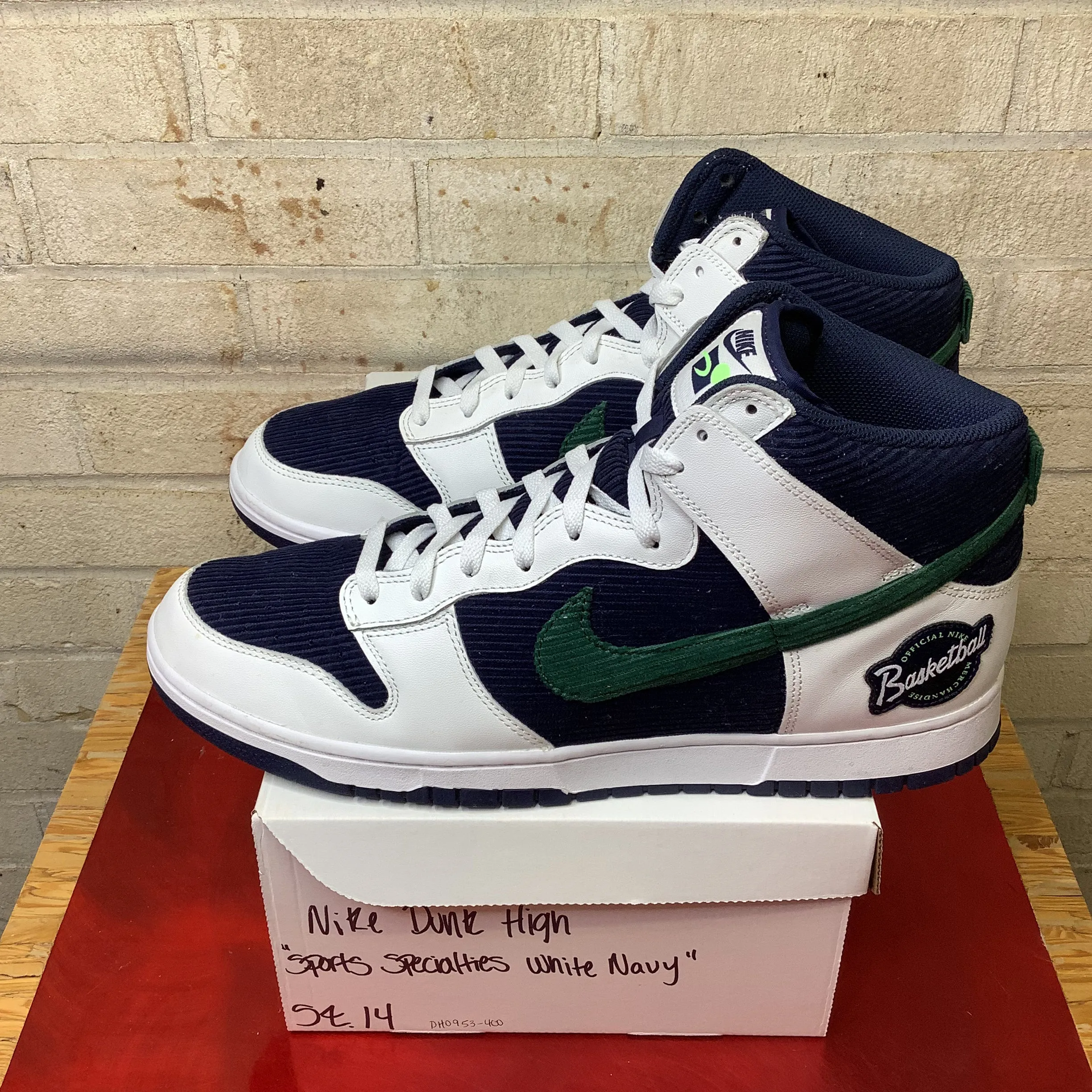 NIKE DUNK HIGH SPORTS SPECIALTIES BLANC MARINE TAILLE 14 DH0953-400