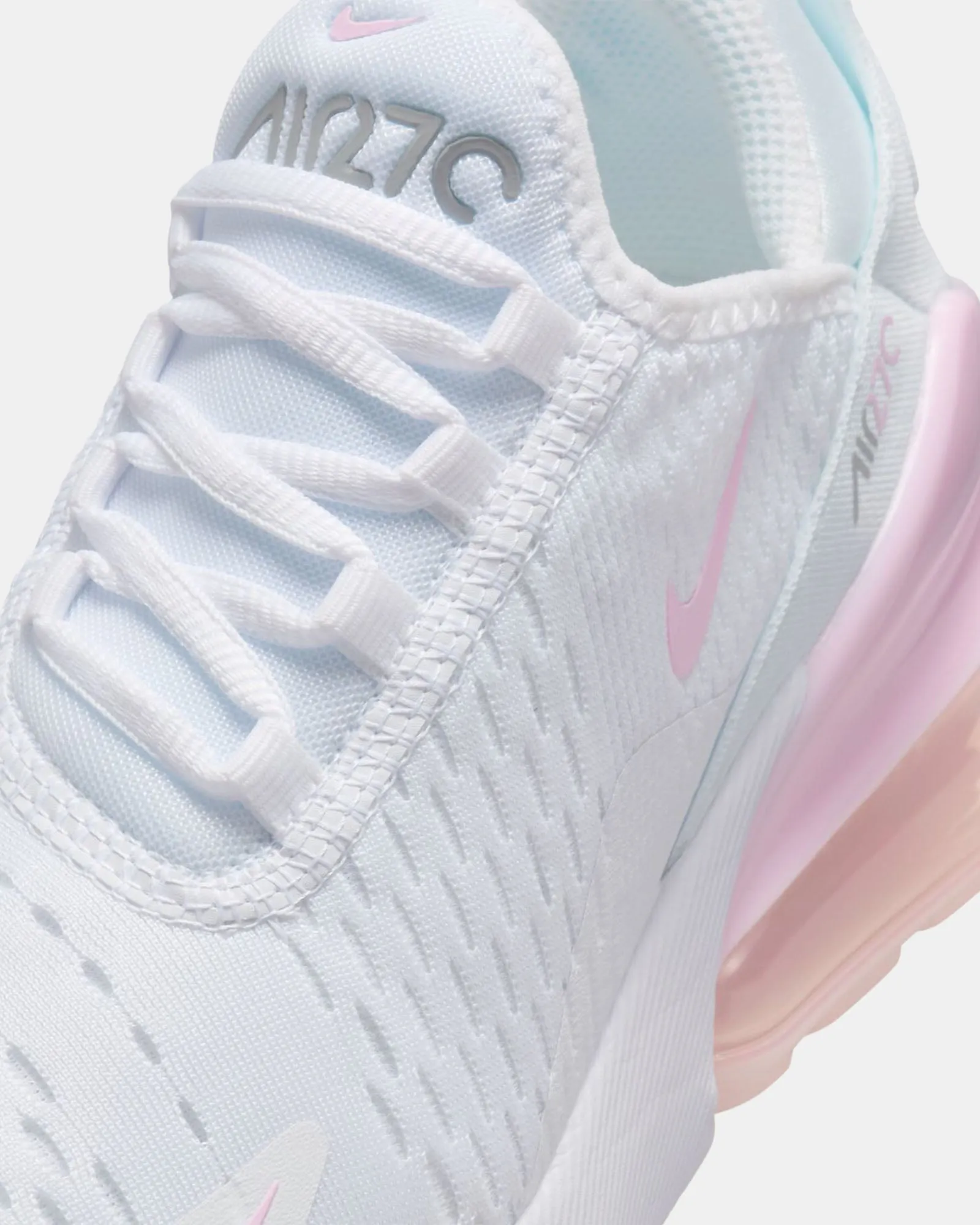 Chaussures Nike Kids Air Max 270 École Primaire Blanc/Rose Mousse/Gris Fumée