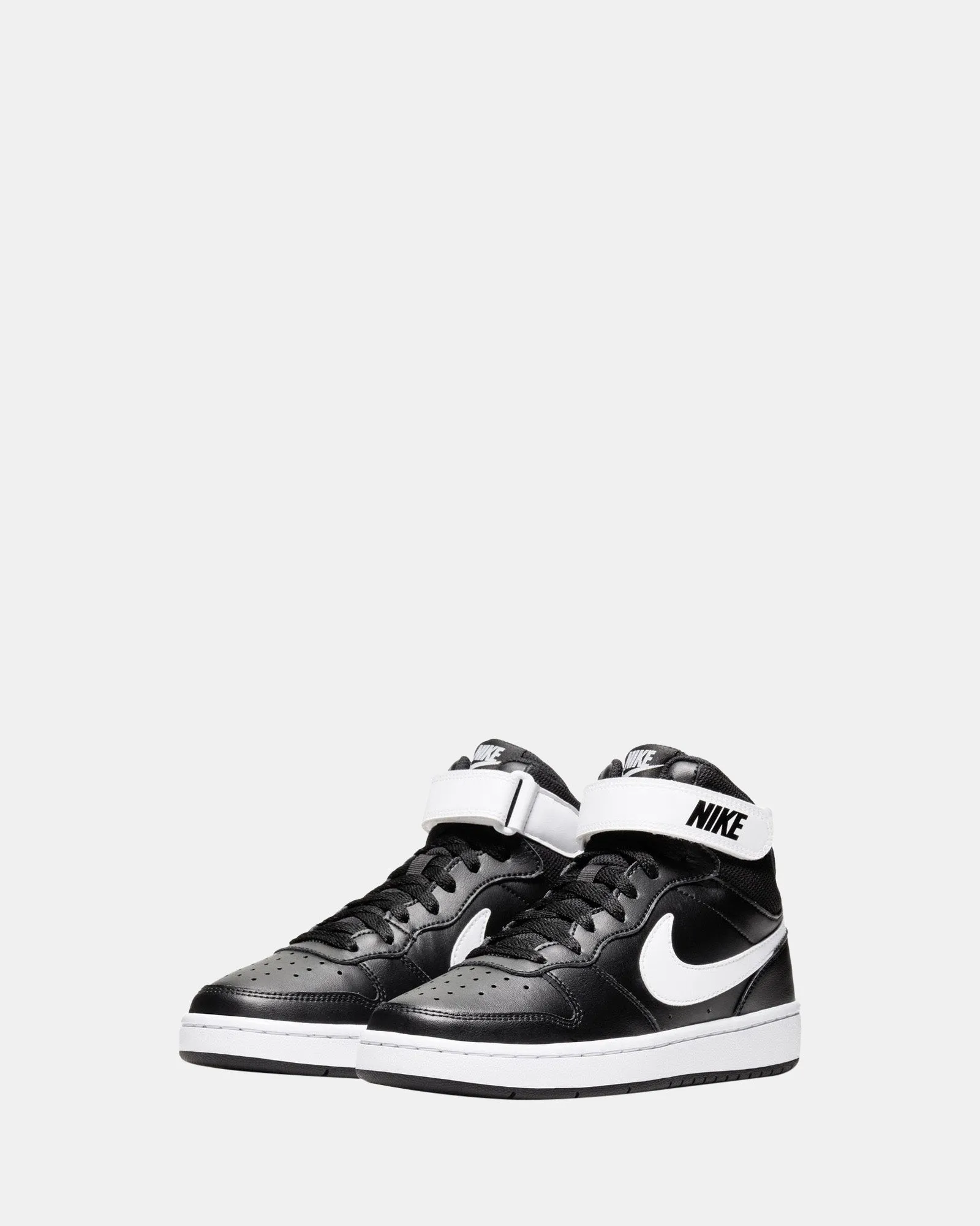Chaussures Nike Kids Court Borough Mid 2 Grade School Noir/Blanc