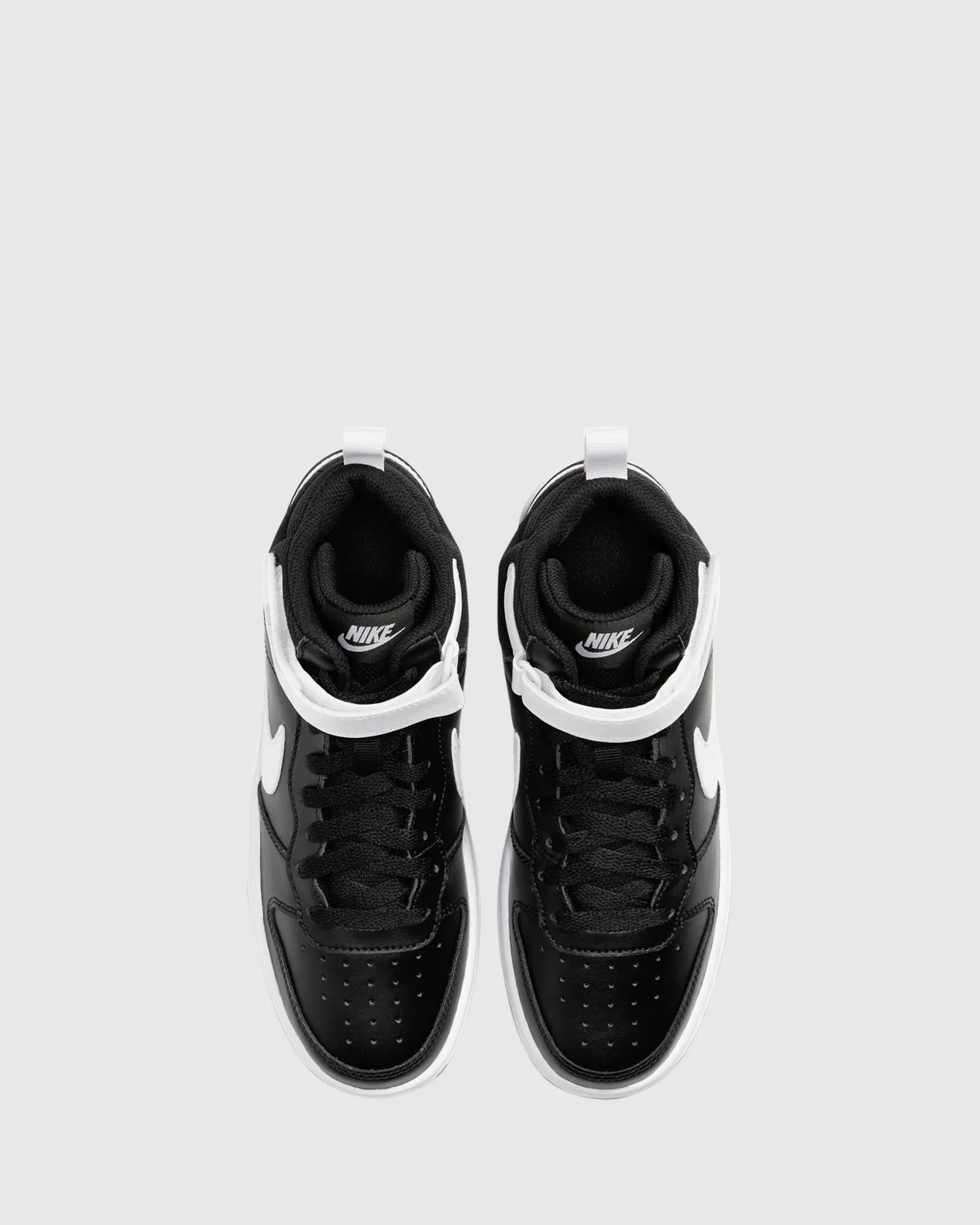 Chaussures Nike Kids Court Borough Mid 2 Grade School Noir/Blanc