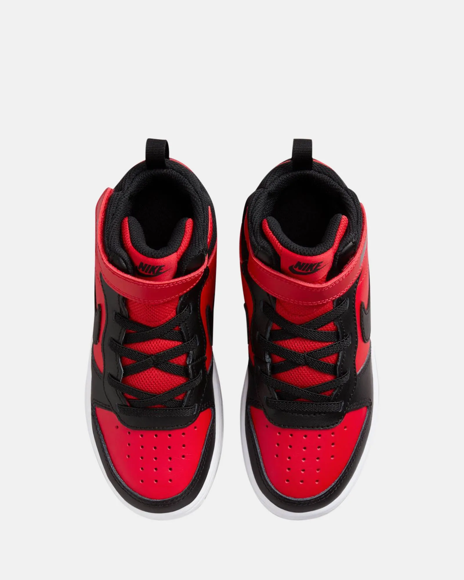 Chaussures Nike Kids Court Borough Mid 2 Préscolaire Rouge Uni/Noir/Blanc
