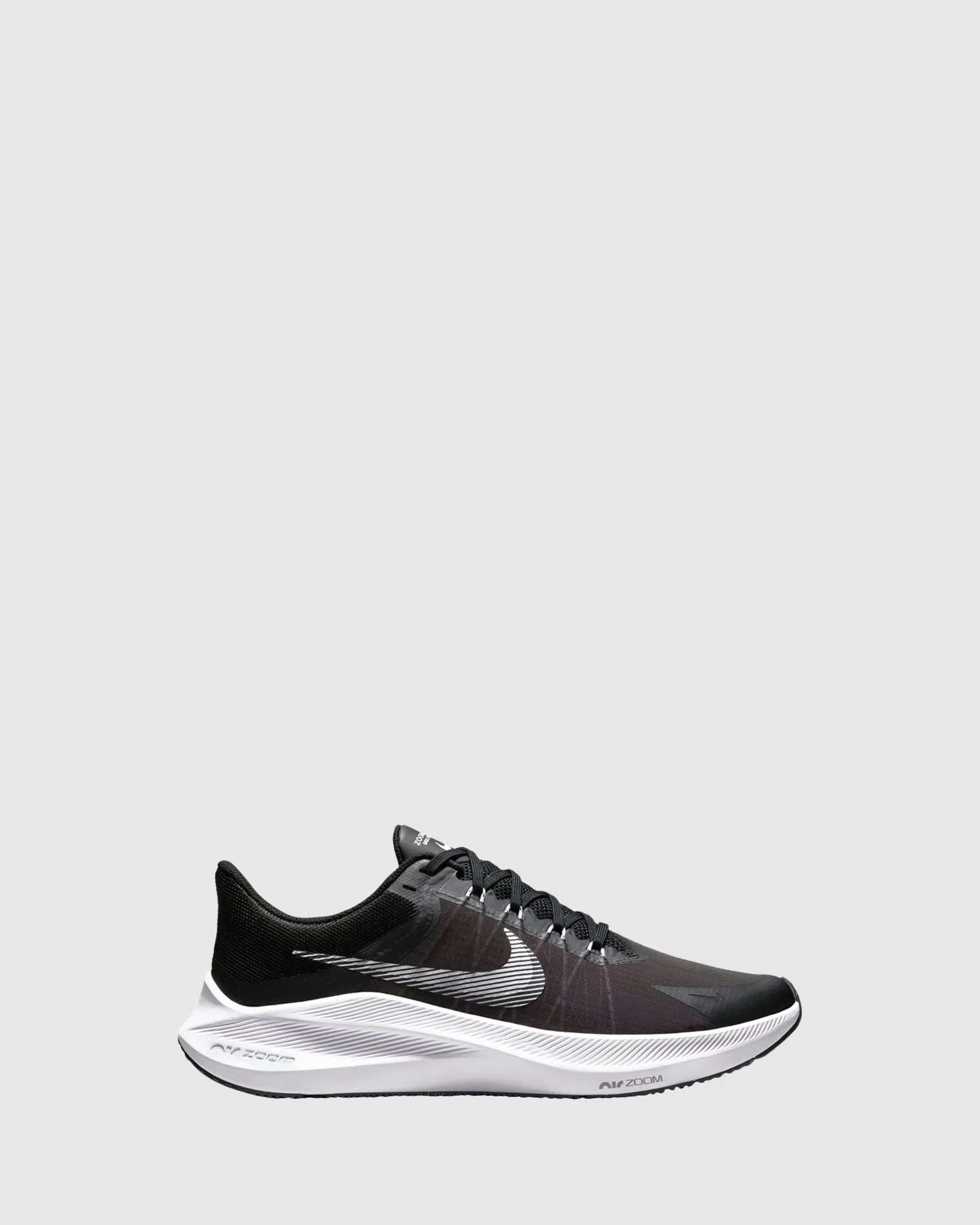 Chaussures Nike Kids Zoom Winflo 8 Adulte Noir/Blanc/Gris Fumé Foncé