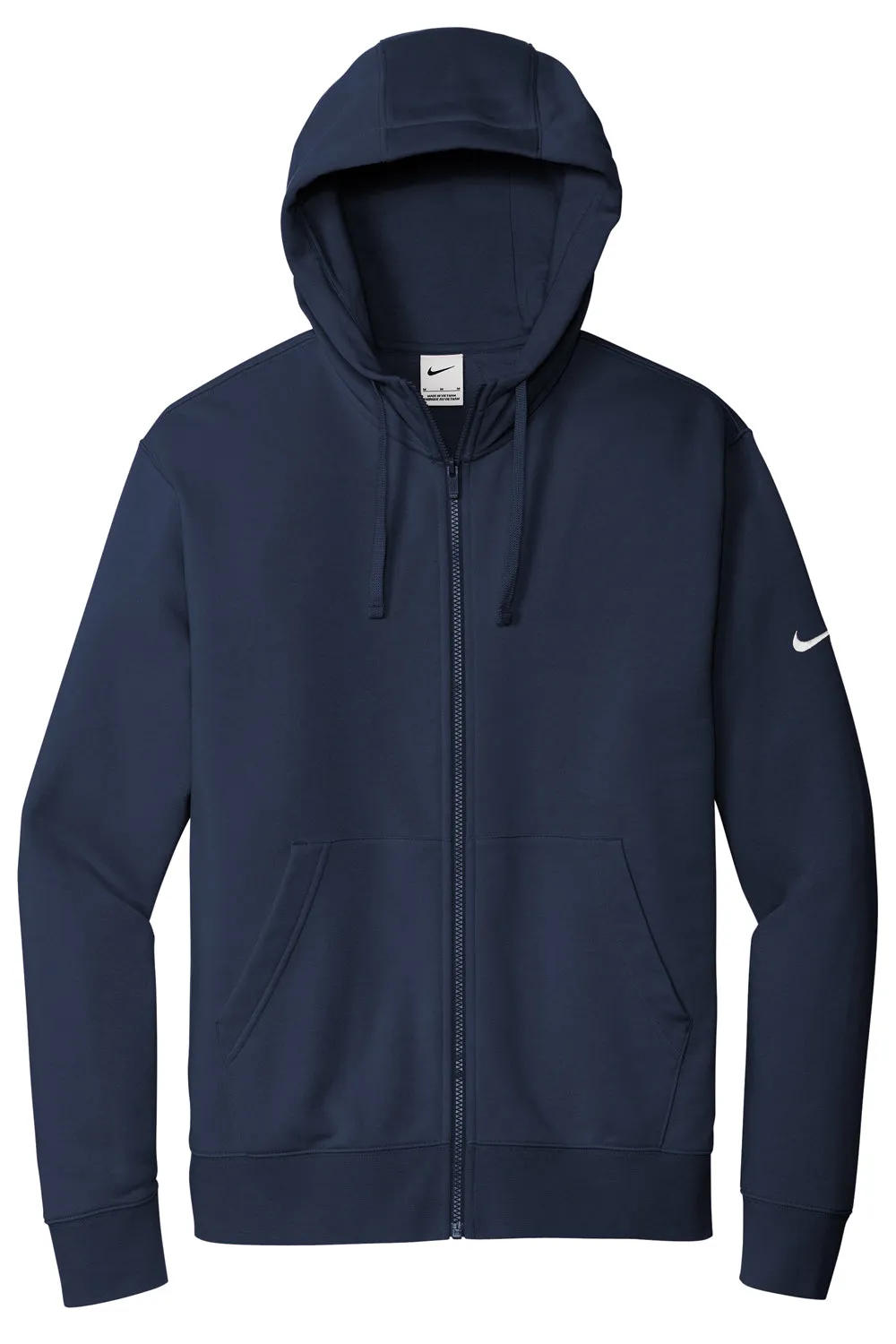 Nike Sweat à capuche zip complet pour homme avec poches - Bleu marine minuit