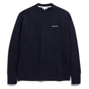 Norse Projects Arne Logo Sweat Dark Navy Clothing Norse Projects