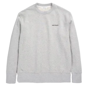 Norse Projects Arne Logo Sweat Light Grey Melange Clothing Norse Projects