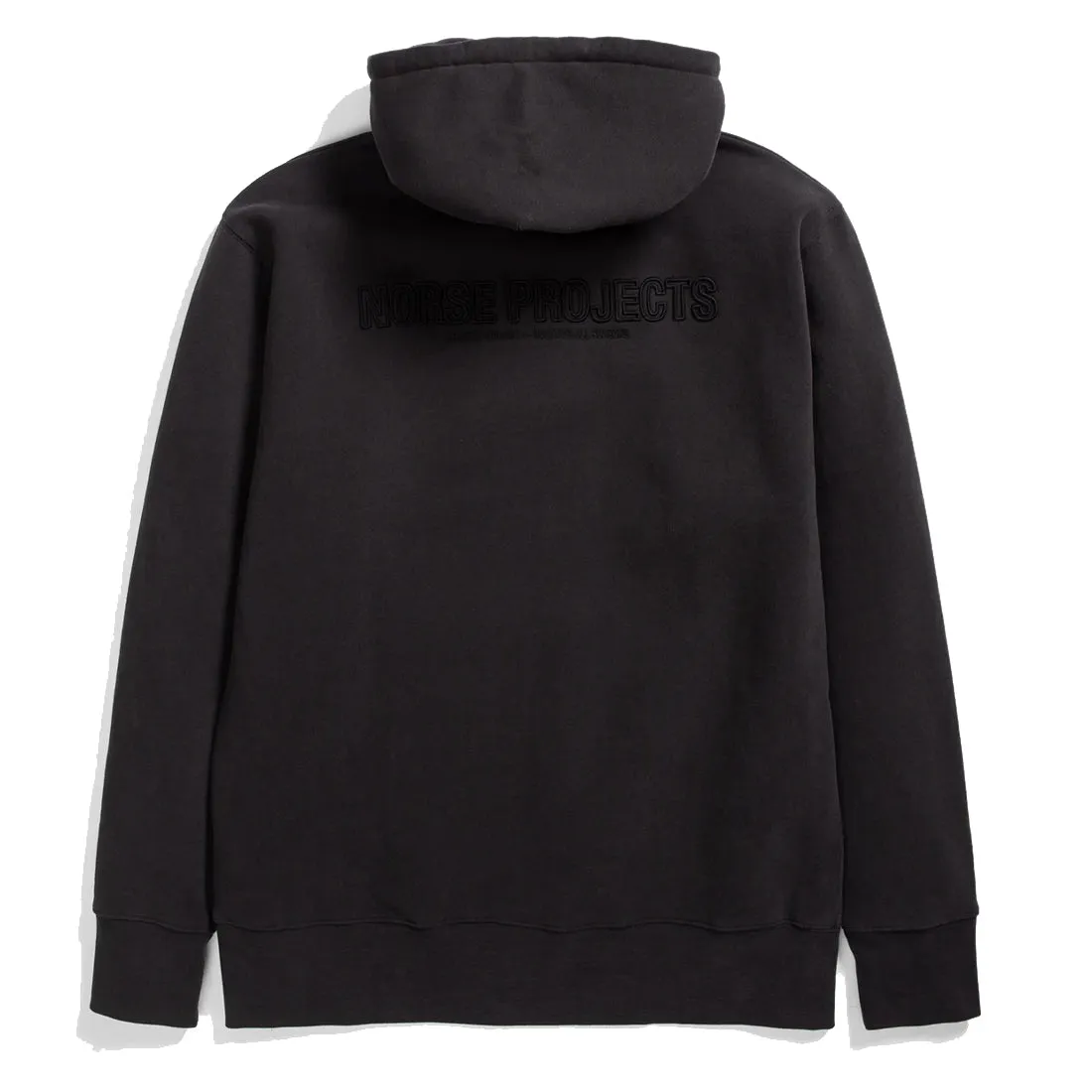 Norse Projects Arne Sweat à capuche décontracté en polaire bio brossé avec logo N Noir