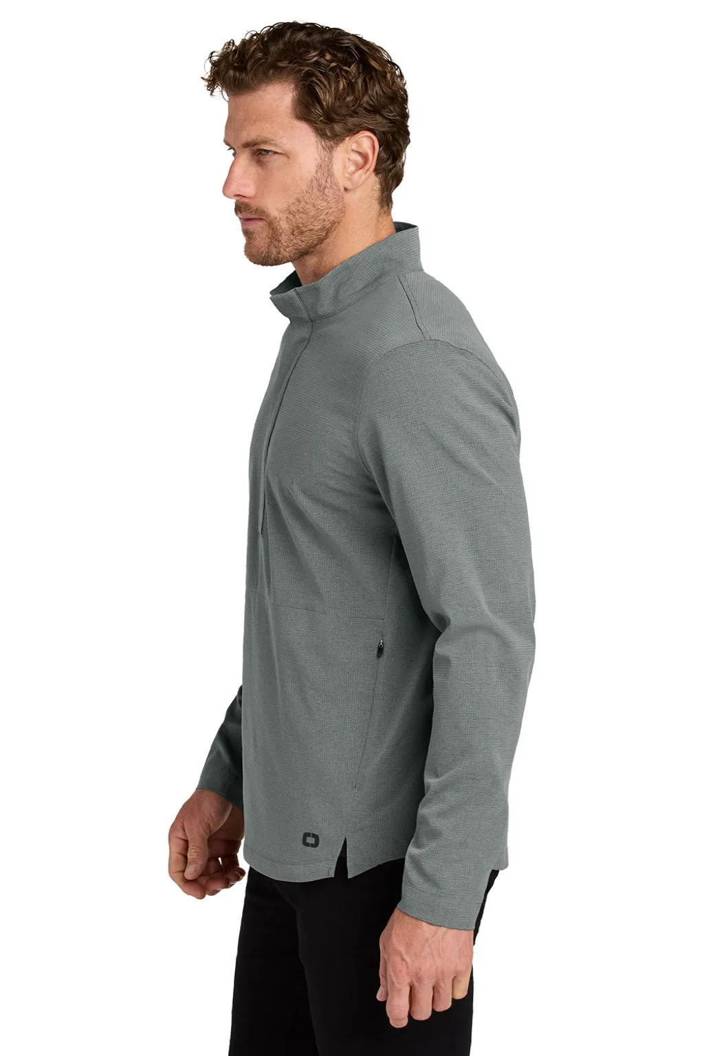 Ogio Sweat-shirt Homme à effet 1/4 zip avec poche kangourou - Gris Rogue