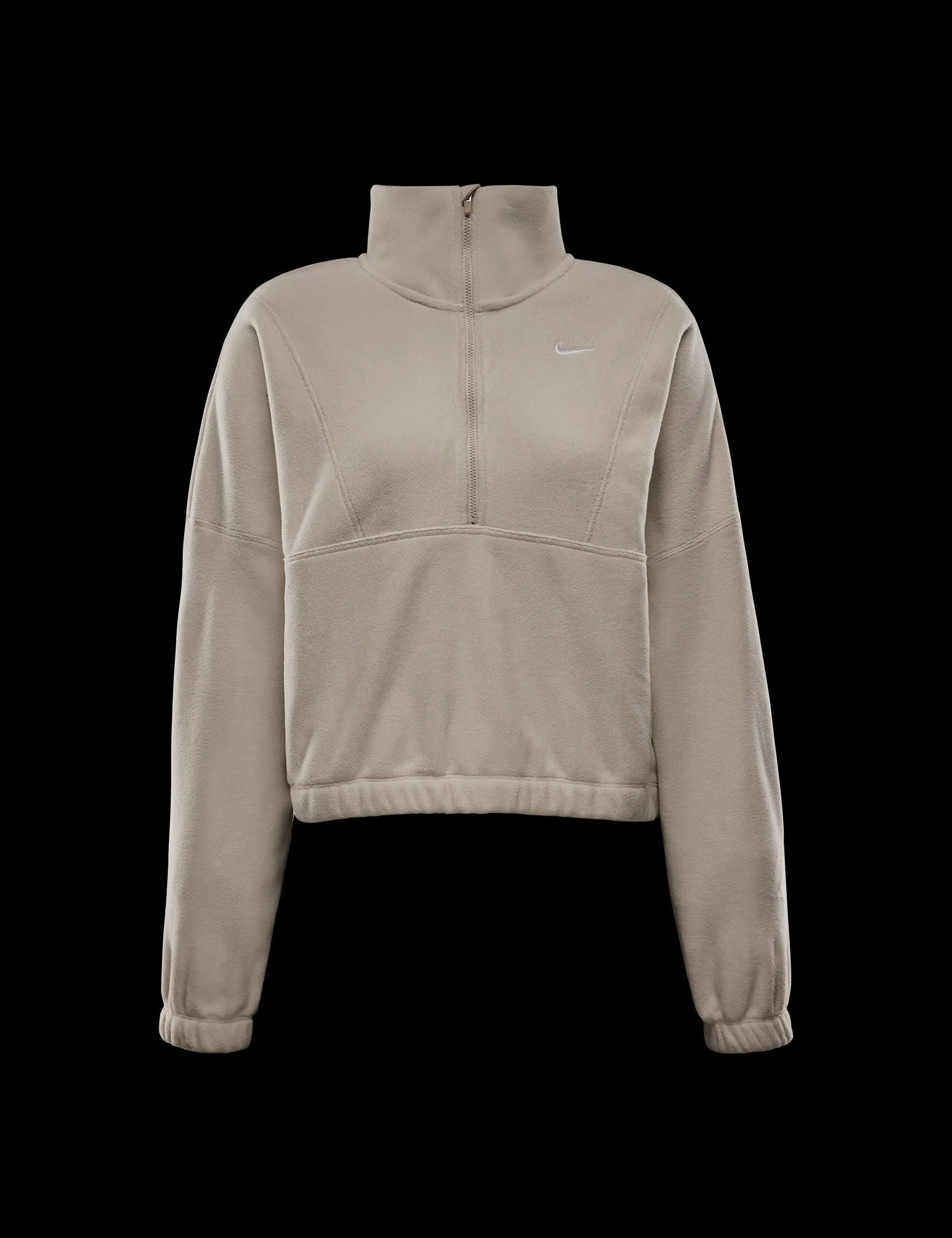 Un haut en polaire 1/2 zip surdimensionné - Marron clair Orewood/Blanc
