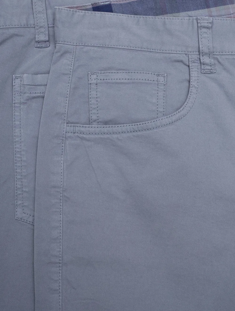 Short en Sergé Surteint Lavé Bleu