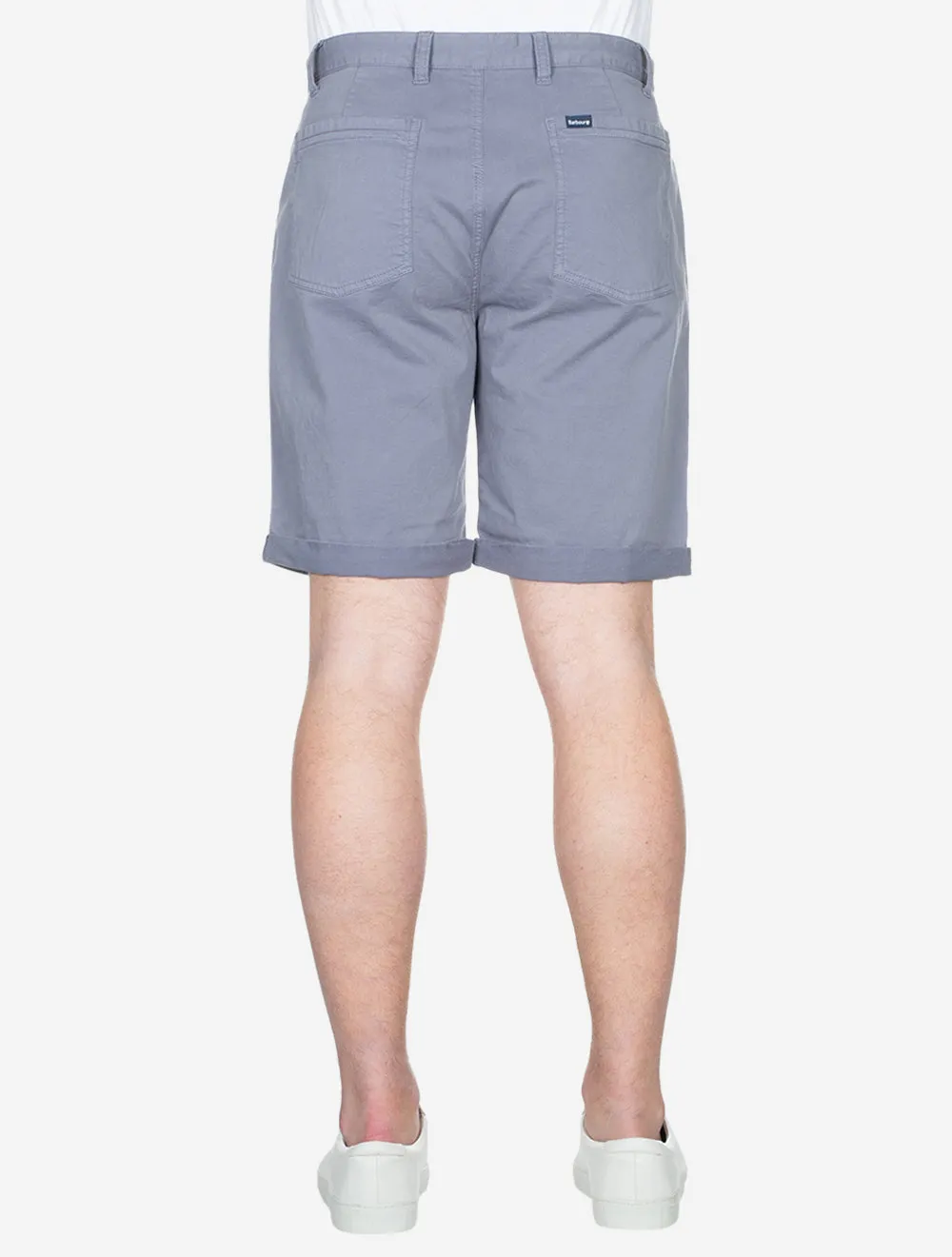 Short en Sergé Surteint Lavé Bleu