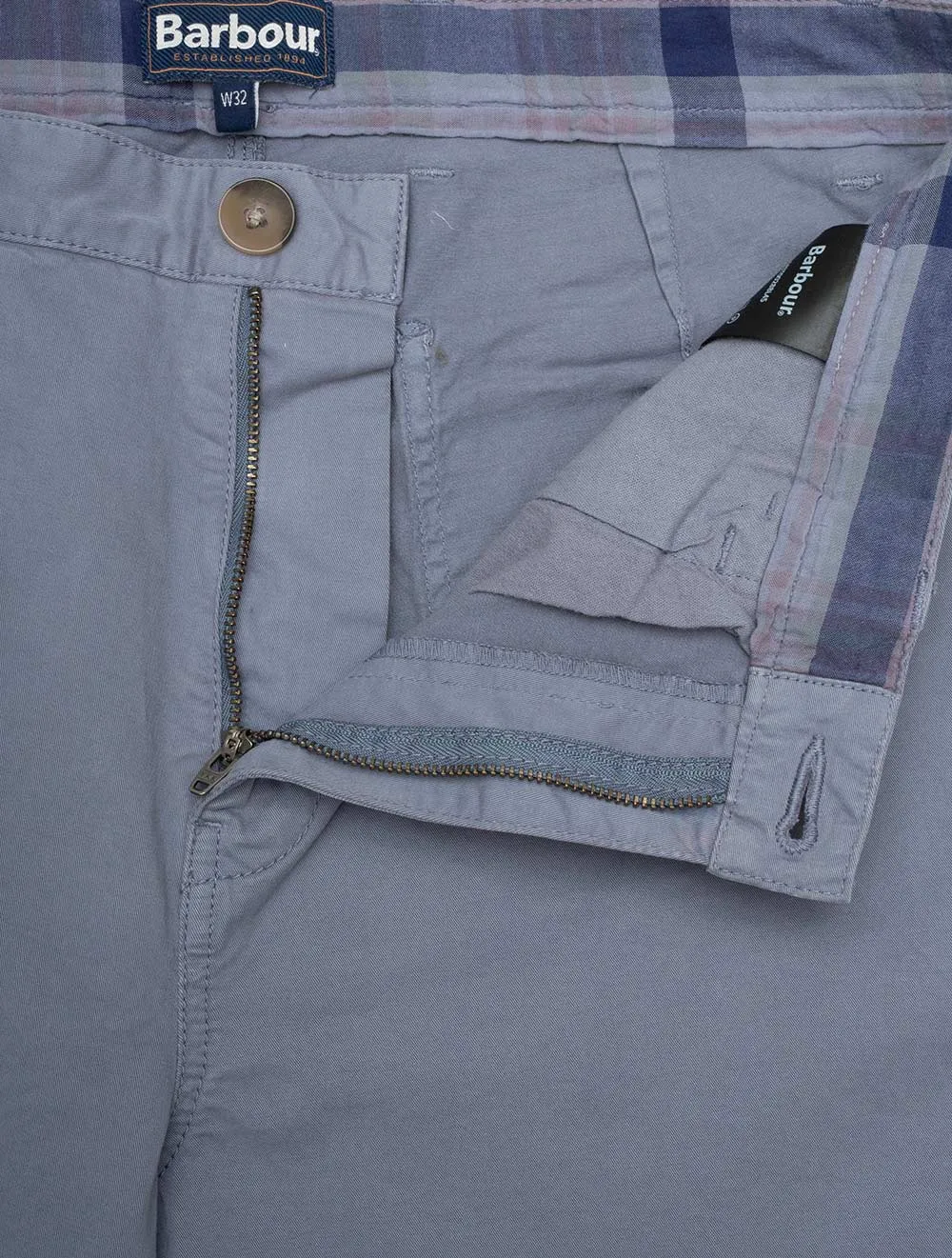 Short en Sergé Surteint Lavé Bleu
