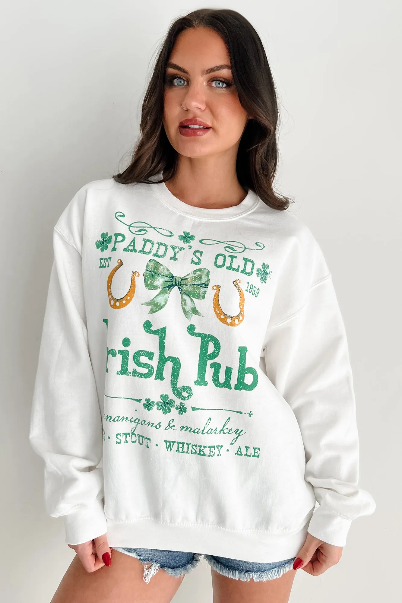 Pull à capuche graphique Paddy's Irish Pub (Blanc)