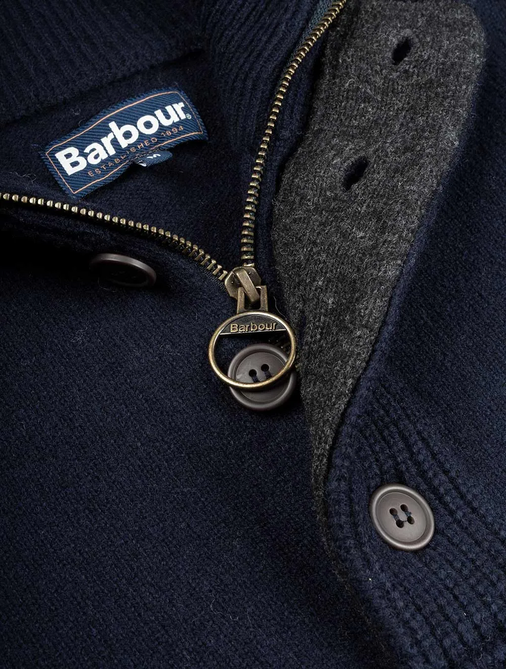 Pull à mi-zip à motifs Marine