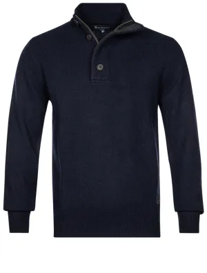 Patch Half Zip Sweater Navy