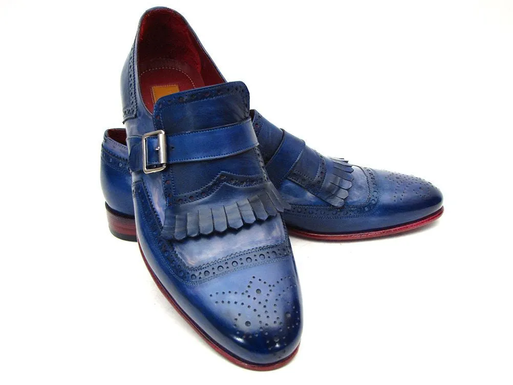 Paul Parkman Chaussures Paul Parkman Escarpins à bride monastique en cuir bicolore bleu pour hommes