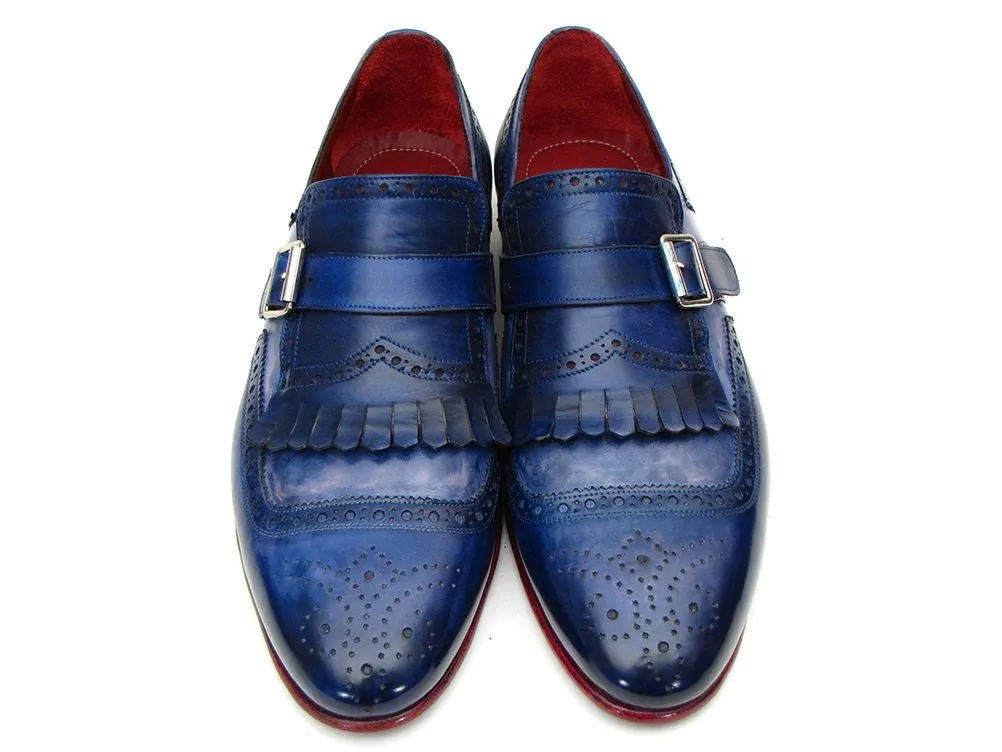 Paul Parkman Chaussures Paul Parkman Escarpins à bride monastique en cuir bicolore bleu pour hommes
