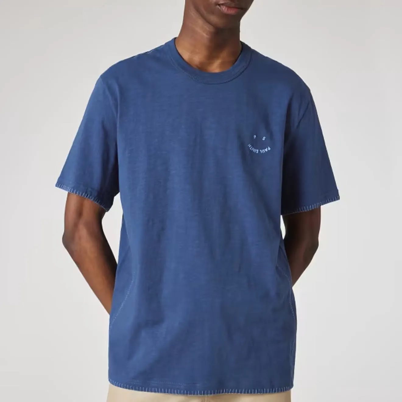 T-Shirt Happy à Point de Boutonnière Paul Smith Bleu